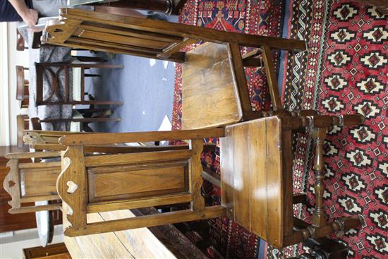 A set of eight 17th/18th century style backstool dining chairs (two having arms)